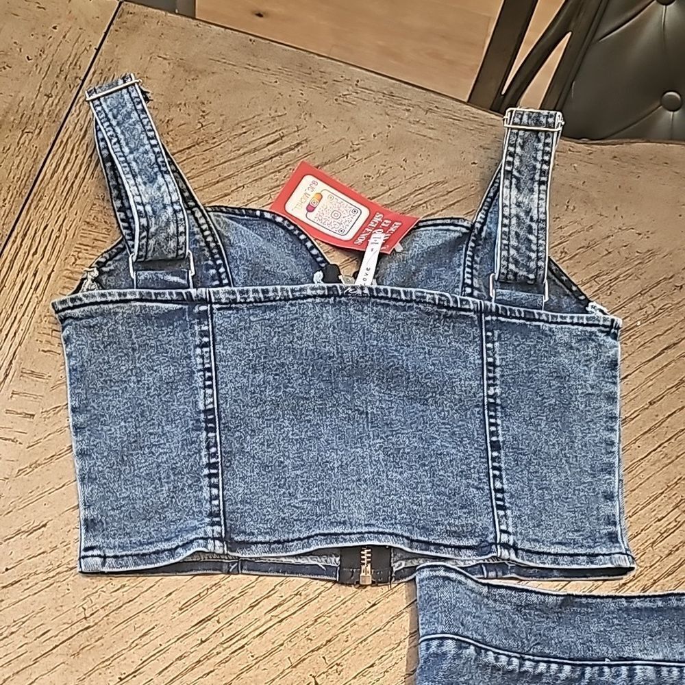 Denim crop top and skirt size S NWT - Picture 13 of 15
